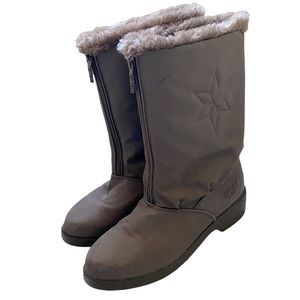 Totes Quilted Winter Snow Boots Faux Fur Fleece Plush Lined Waterproof Cozy Sz 8